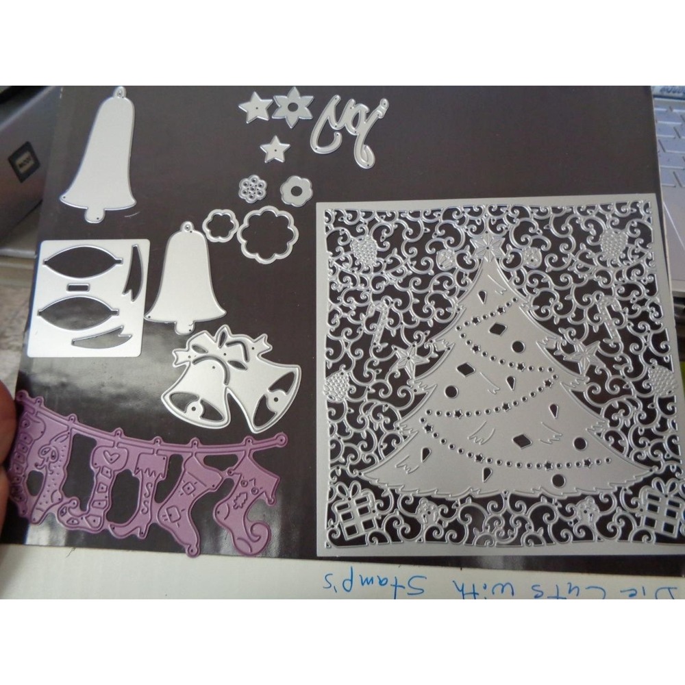 Spellbinders Sizzix Die Cut Emboss Stencil Lot of 14 Christmas Tree Stockings